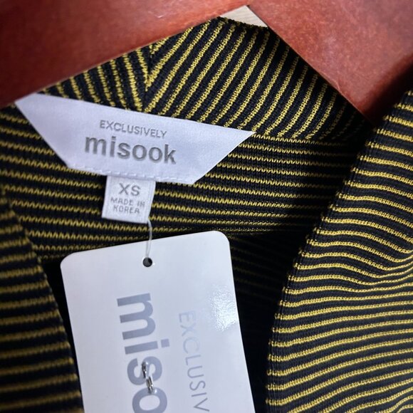 Exclusively Misook Womens Button Up Career Sweater Jacket Striped Green Size XS - Picture 3 of 9